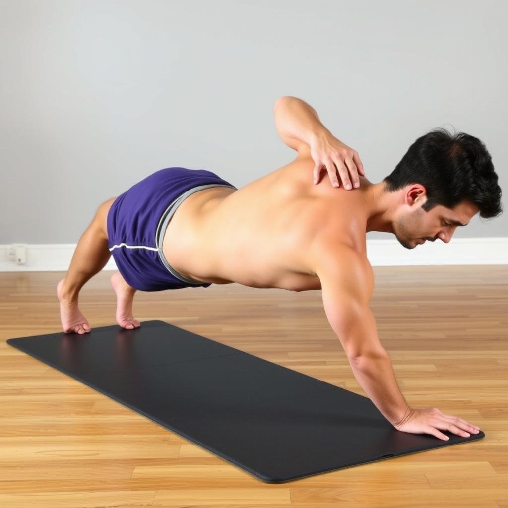 Gerakan plank shoulder taps untuk HIIT ringan