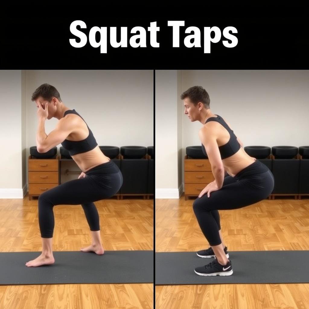 Gerakan squat taps untuk HIIT ringan