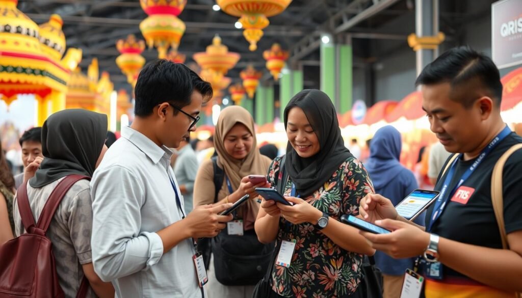 Pengunjung festival menggunakan QRIS Tap dengan lancar Pengunjung festival menggunakan QRIS Tap dengan lancar
